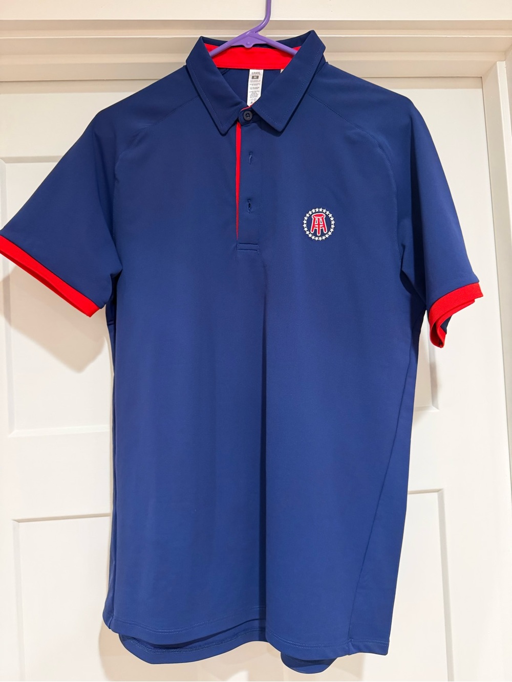 Barstool Sports UNRL Navy Polo with Red Trim - Performance Short Sleeve - Slim F
